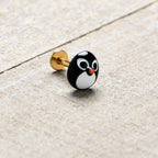 16G 5/16 Gold Hue Round Penguin Face Holiday Labret Monroe Tragus