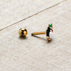 16G 1/4 Gold Tone Holly Hat Penguin Cartilage Tragus Earring