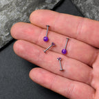 16G 5/16 3/8 Purple Gem Faux Opal Labret Monroe Tragus Set of 4