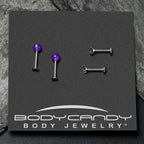 16G 5/16 3/8 Purple Gem Faux Opal Labret Monroe Tragus Set of 4