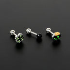 16G 1/4 Green Gem  Shamrock Pot of Gold Cartilage Earring Curation Set of 3