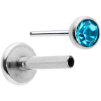 16G 5/16 Blue Gem Threadless Labret Monroe Tragus