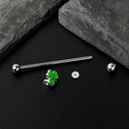 14G Sweet Happy Shamrock St Patricks Industrial Barbell 38mm