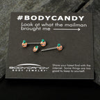 14G 9/16 Sweet Happy Leprechaun St Patricks Day Nipple Ring Set