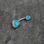 Blue Pink Celebration Easter Egg Double Mount Belly Ring