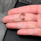 Vitrail Gem Rose Gold Tone Flower Spiral Twister Belly Ring