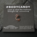 Vitrail Gem Rose Gold Tone Flower Spiral Twister Belly Ring