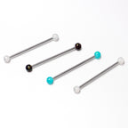 14G Green Aurora Black Faux Opal Pack Industrial Barbell Set of 4