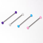 14G Pink White Purple Faux Opal Pack Industrial Barbell Set of 4