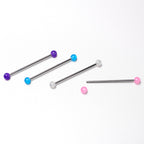14G Pink White Purple Faux Opal Pack Industrial Barbell Set of 4