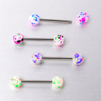 Green Blue Pink Splatter Barbell Tongue Ring Set of 4