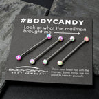 14G Splatter Pink White Purple Industrial Barbell 38mm Set of 4