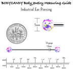 14G Splatter Pink White Purple Industrial Barbell 38mm Set of 4