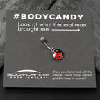 Clear Gem Ladybug Yin Yang Belly Ring