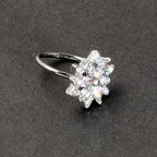 20G 5/16 Aurora CZ Gem Snowflake Style Nose Hoop