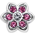 20G 7mm Pink Radiant Blossom Flower L Shape Nose Ring