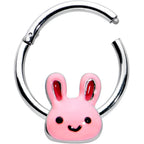 16G 3/8 Kawaii Cutie Easter Bunny Hinged Segment Ring