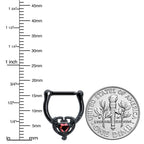 16G 5/16 Red CZ Gem Black Passion Heart Cartilage Clicker