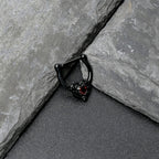 16G 5/16 Red CZ Gem Black Passion Heart Cartilage Clicker