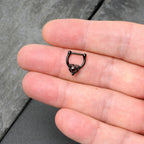 16G 5/16 Red CZ Gem Black Passion Heart Cartilage Clicker