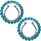 Clip On Fake Nipple Ring Set - Pink, Blue or Clear