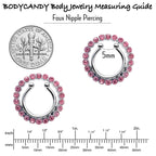 Clip On Fake Nipple Ring Set - Pink, Blue or Clear