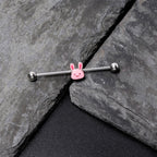 14G Kawaii Cutie Easter Bunny Industrial Barbell 38mm