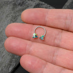16G 3/8 Glitter Top Hat Shamrock Horseshoe Circular Barbell