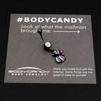 Clear Gem Black Funky Skunk Dangle Belly Ring