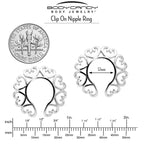 Filigree Hearts Clip On Fake Nipple Ring Set