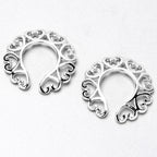 Filigree Hearts Clip On Fake Nipple Ring Set