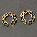Gold Tone Filigree Hearts Clip On Fake Nipple Ring Set