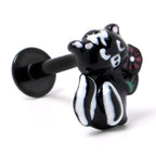 16G 5/16 Black Funky Skunk Labret Monroe Tragus