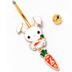 Gold Tone Cutie Easter Bunny Carrot Dangle Belly Ring