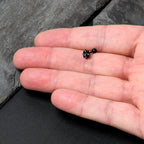 16G 1/4 Purple Gem Black Scrolling Hearts Cartilage Tragus Earring