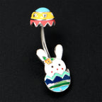 Easter Egg Bunny Double Mount Belly Ring