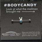 14G Easter Egg Bunny Industrial Barbell 38mm