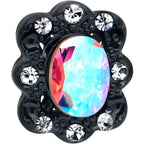 16G 5/16 Aurora Gem Black Filigree Fantasy Labret Monroe Tragus
