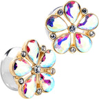 Gem Filigree Flower Fantasy Double Flare Plug Set Sizes 6mm to 25mm