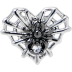 16G 5/16 Clear CZ Gem Heart of Spider Labret Monroe Tragus