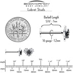 16G 5/16 Clear CZ Gem Heart of Spider Labret Monroe Tragus