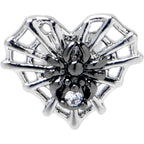 20G 1/4 Clear CZ Gem Heart of Spider L Shape Nose Ring