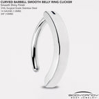 14G 3/8 316L Surgical Steel Smooth Style Hinged Hoop Belly Ring