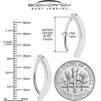14G 9/16 316L Surgical Steel Smooth Style Hinged Hoop Belly Ring