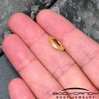 14G 3/8 Gold Tone 316L Surgical Steel Hinged Hoop Belly Ring