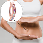 14G 3/8  Rose Implant Grade Titanium CZ Paved Hinged Hoop Belly Ring