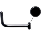 20G 1/4 Black ASTM F-136 Implant Grade Titanium 2mm Disc End L Shape Nose Ring