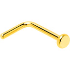 20G 1/4 Gold Tone ASTM F-136 Implant Grade Titanium 2mm Disc L Shape Nose Ring