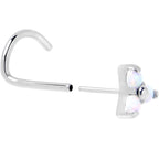 20G 1/4 White Synthetic Opal ASTM F-136 Implant Grade Titanium Threadless Left Nose Screw
