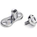 16G 3mm Gem Bezel Top 3 Hole Dermal Implant Grade Titanium Anchor Base